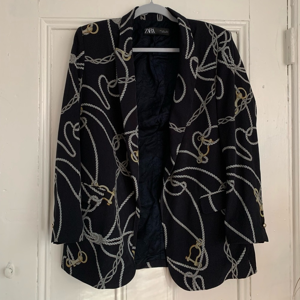Zara Navy Sailor Blazer